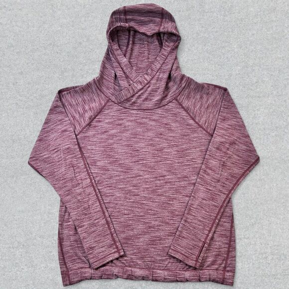 Lululemon Healthy Heart Hoodie Women's 4 Burgundy Heathered Pullover Workout Run - Picture 1 of 9